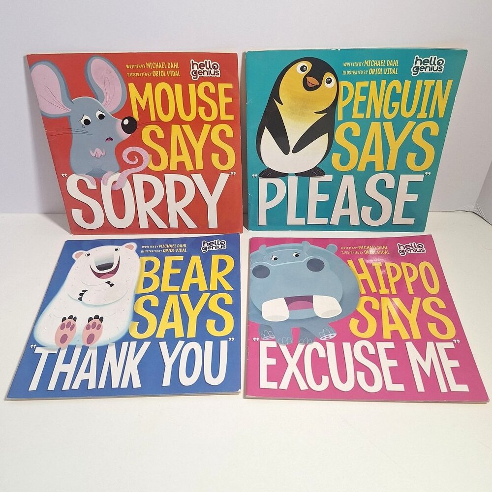 Hello Genius Mouse Penguin Bear Hippo Says Sorry Please Thank You Manners 4 Lot
